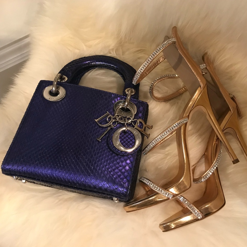 🐍 Lady Dior mini blue/purple exotic python bag